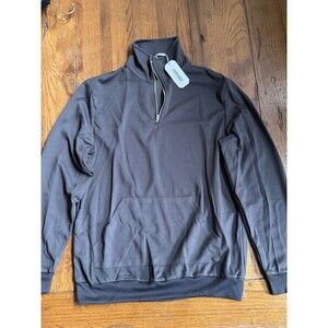Men’s 3/4 Zip Charcoal Color Size M Front Pocket Pullover